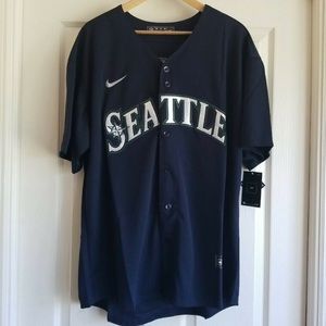 NWT Nike Dark Blue Seattle Mariners Ken Griffey Jr jersey. Sz Large. “Seattle”